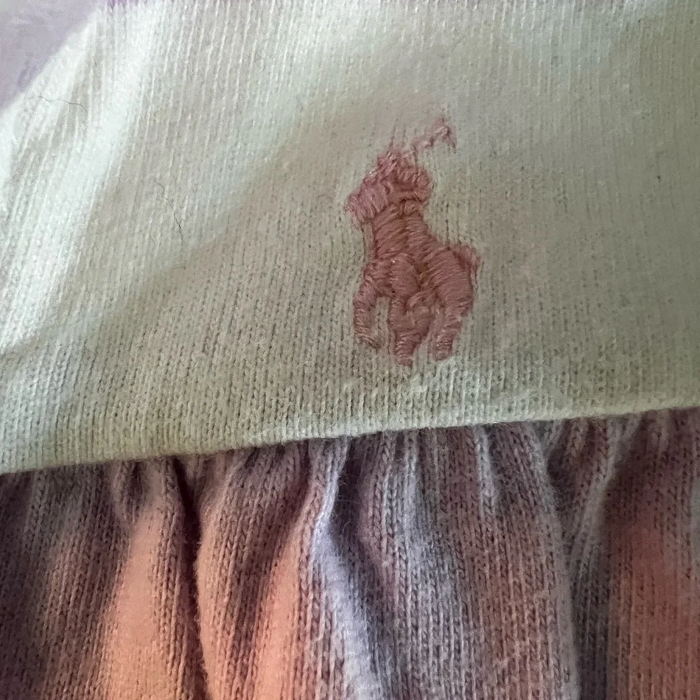 Ralph Lauren Striped Lavender & White Cotton Baby Onsie Size 6 Months